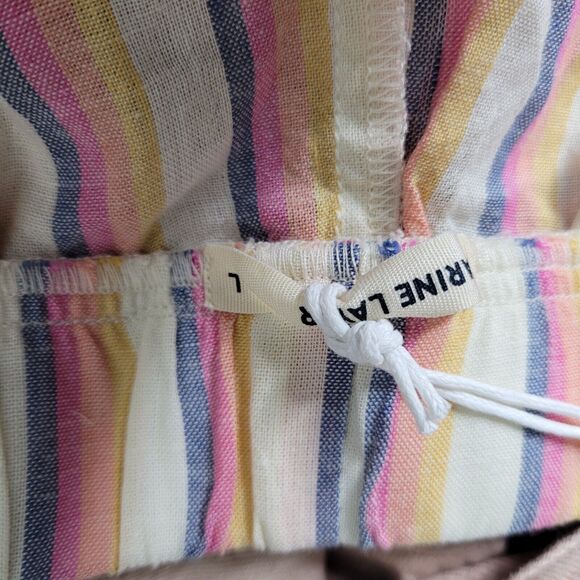 NWT Marine Layer Doze PJ Short Retro Ombré Stripe Size Lg Linen Blend Sleep - Picture 8 of 11
